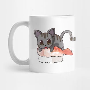 Grey Cat Shrimp Sushi Mug